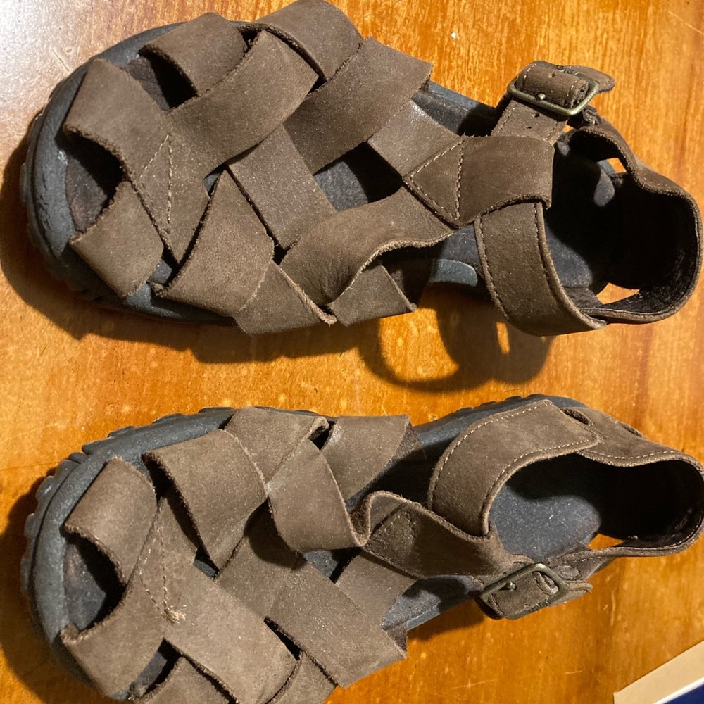 Teva Leather Fisherman Sandals Ladies 8 Dark Brown
